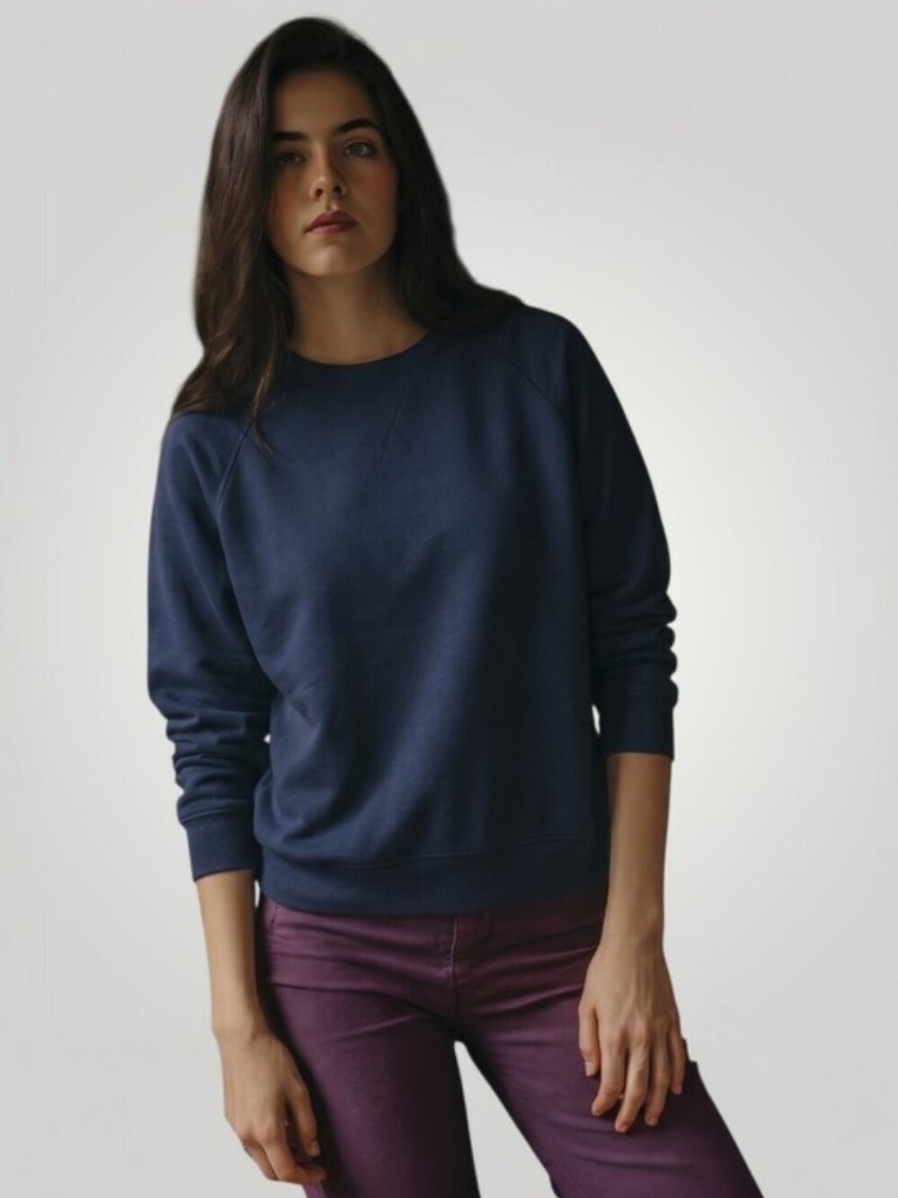Johnnie-O Sophia Crewneck Sweatshirt Large Ombre Navy Modal Cotton Blend New